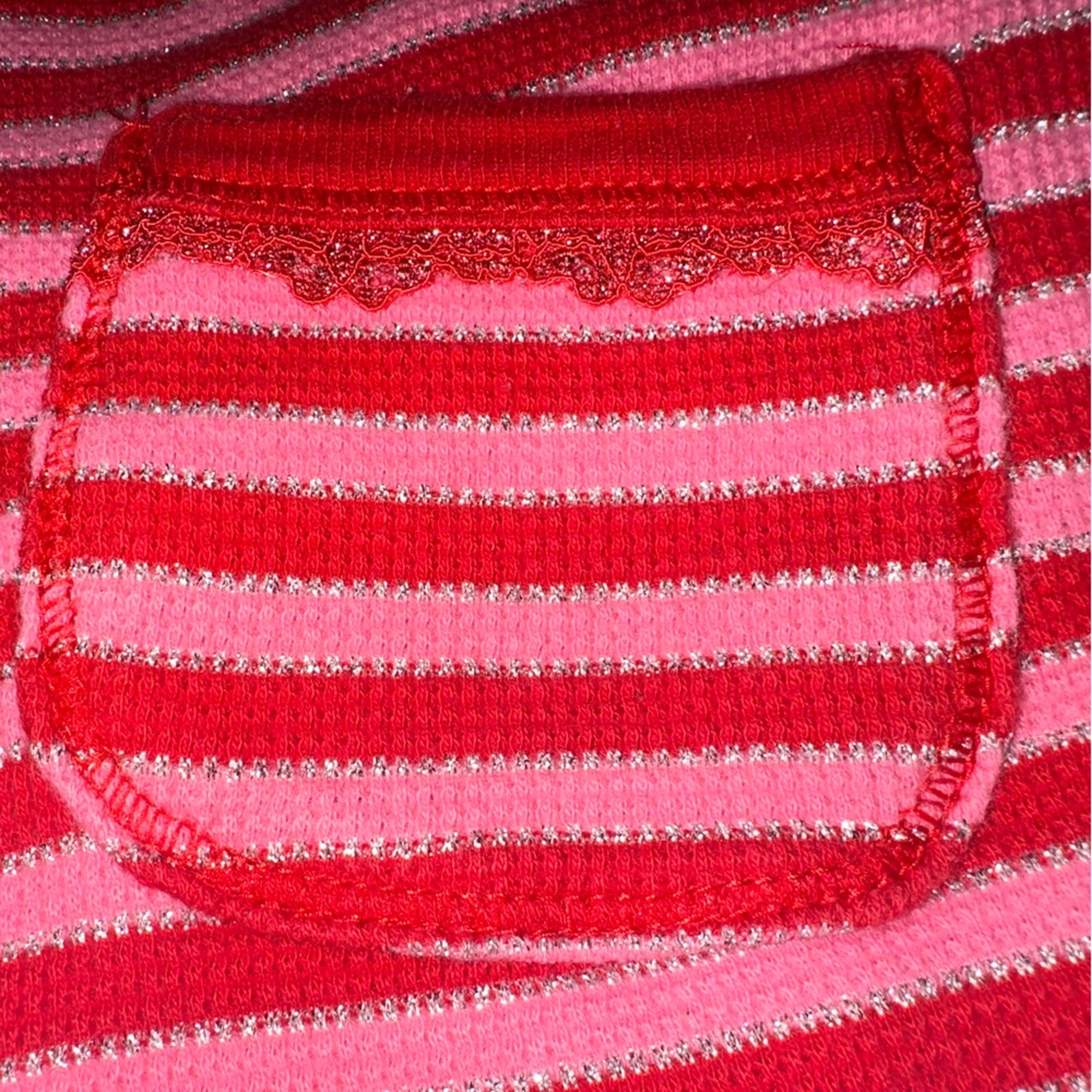 Victoria's Secret Intimates Red & Pink Glitter Stripe Drawstring Sleep Pants - Picture 5 of 8